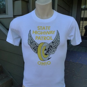 1980s Ohio Autobahn Patrol Single Stitch Shirt * Herren S (38)