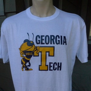 1970s Georgia Tech Single Stitch Shirt (C) Licensed by Roach &#39;78 * Men&#39;s XL (48)