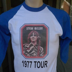 1977 Steve Miller Single Stitch Shirt (C) Sous licence Allstar &#39;76 * Homme M (40)