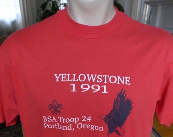 Koszulka 1991 Boys Scouts Yellowstone (z Portland, Oregon) * MęskaXL (48)