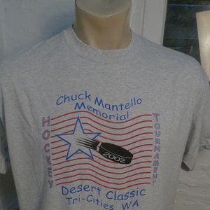 Size XL (48) ** Chuck Mantello Memorial Hockey Tournament (Tri-Cities, Washington)  Shirt (Single Sided)