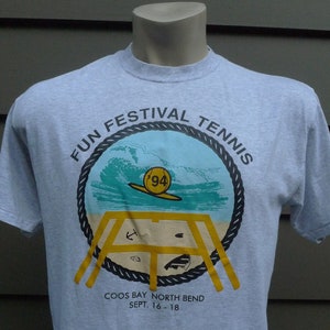 1994 Tennis Tournament Coos Bay, Oregon Single Stitch Shirt * Men's Large (44)