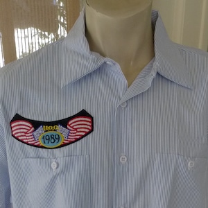 Size XL (50) ** 1989 Harley Davdison Mechanics Work Shirt (Two Chest Pockets) (Deadstock Unworn)