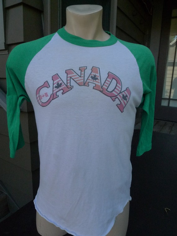 1970s Canada Single Stitch Raglan Shirt * Men's Me