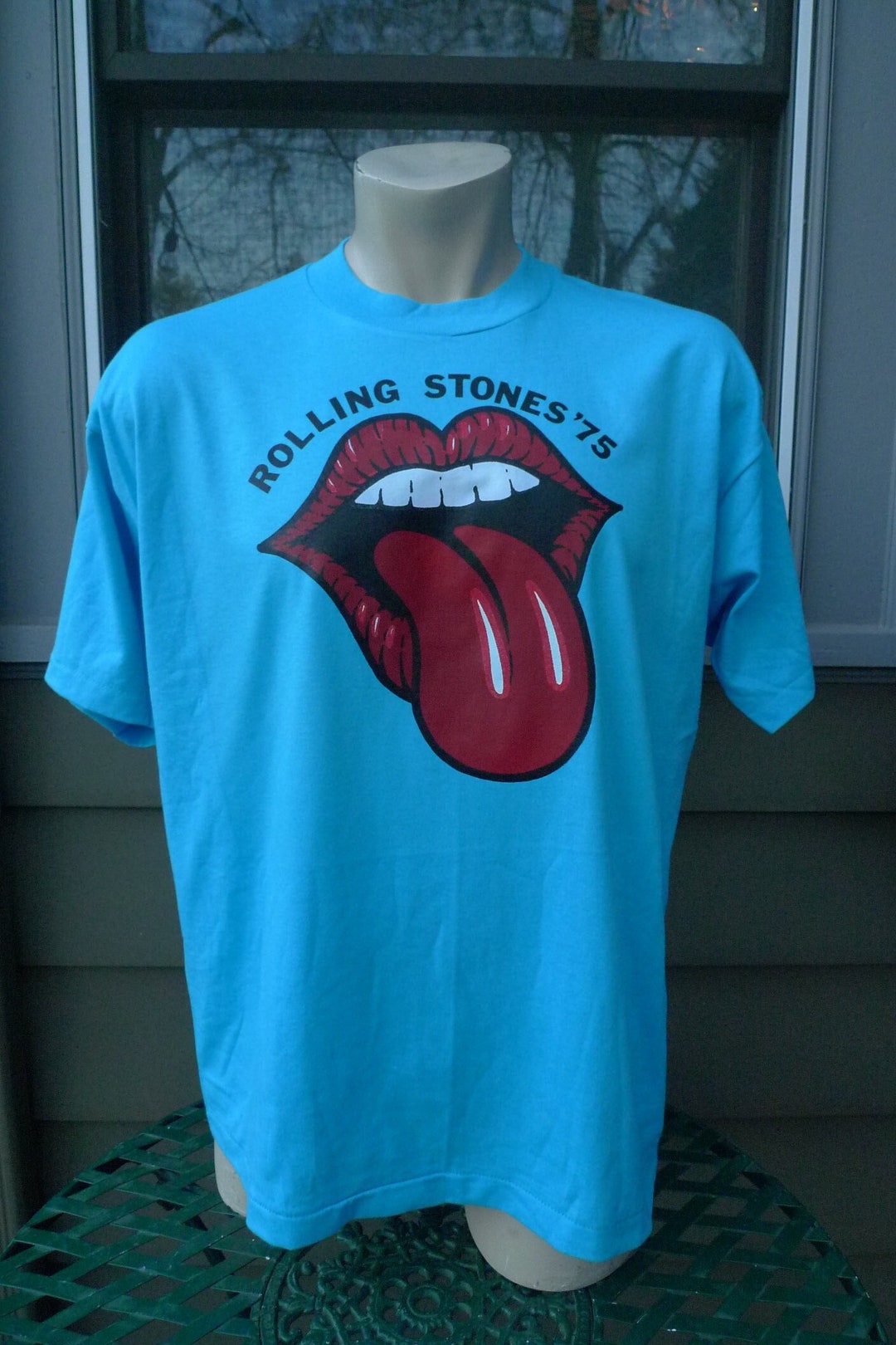 The Rolling Stones シングルステッチMADE IN USA 1975 Rolling Stones Single Stitch Shirt (C) Licensed by Roach '75