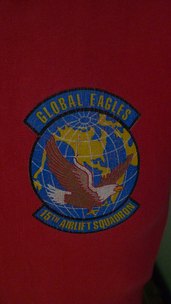 1990s Global Eagles 15th Airlift Squadron Shirt *… - image 3