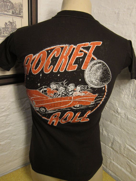 Size S (36) ** Rare 1980 Rockets Concert Shirt (D… - image 2