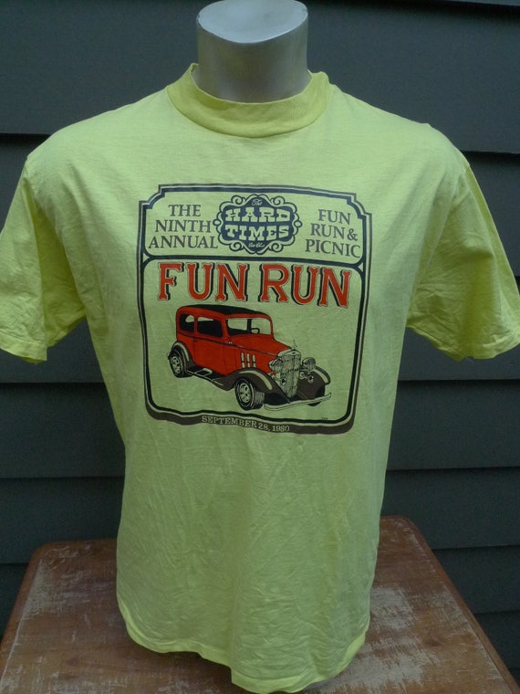Rare 1980 Hard Times Hot Rod Fun Run Shirt * Men's