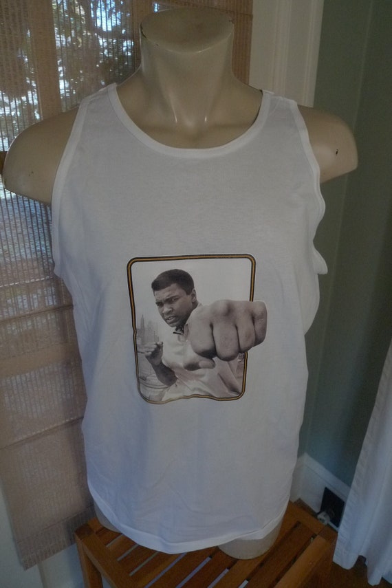 Size L (44) ** 1980s Muhammad Ali Tank Top Shirt (