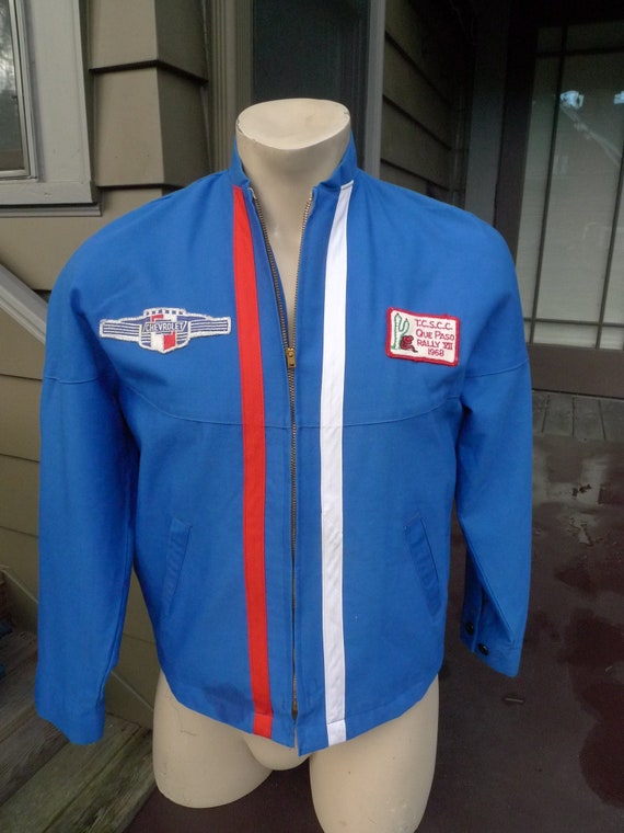 1968 Gabardine Chevy Que Paso Rally Jacket * Men's S … - Gem