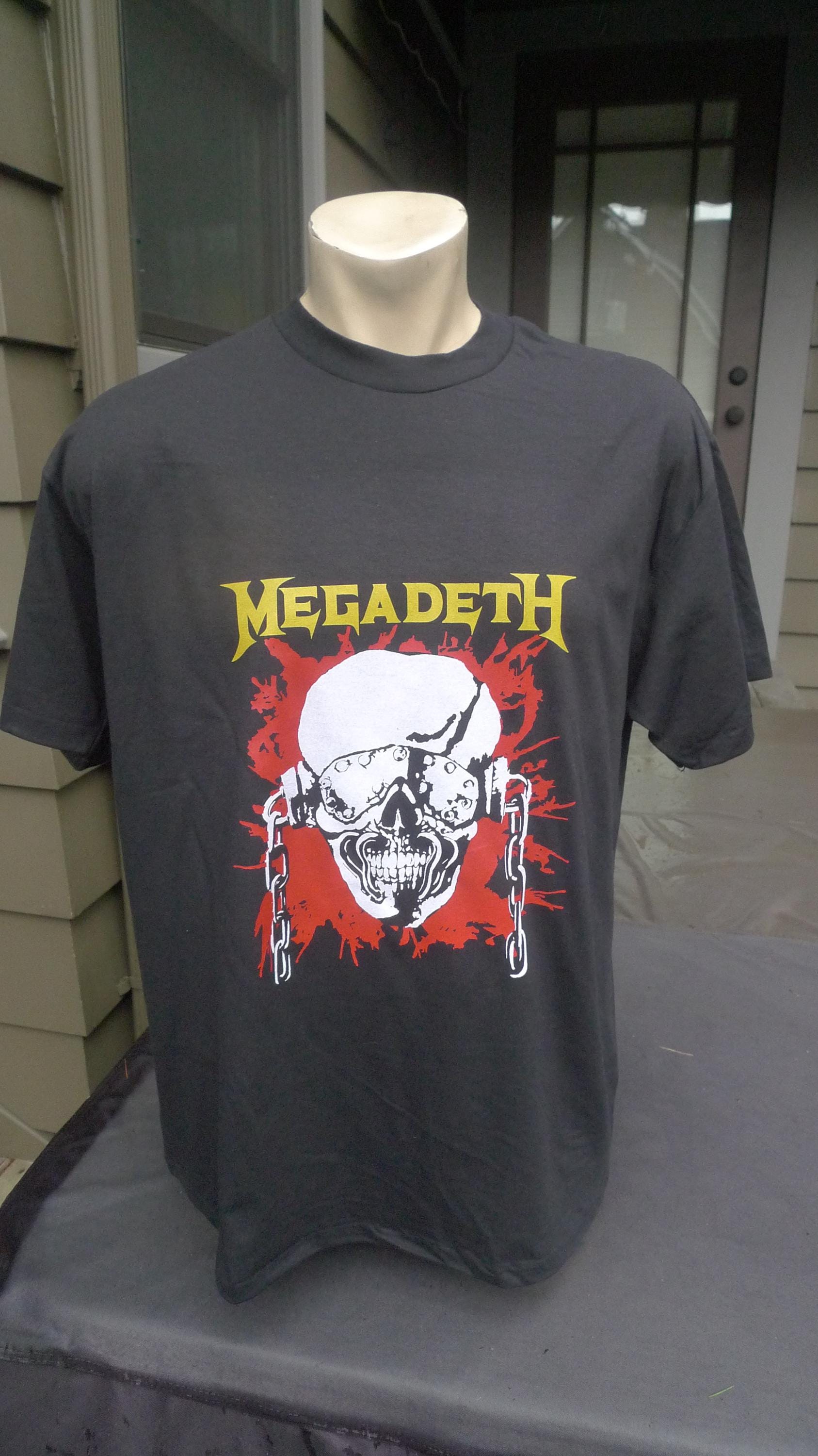 80s 当時物MEGADETH Tシャツ 1980s Megadeth Single Stitch Shirt (C) Roach '87 * Men's XL (48