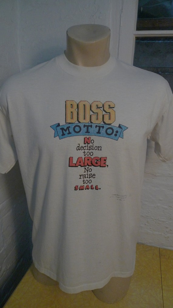 Size L (45) ** 1980s Comical Boss at Work Shirt (S