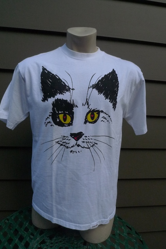 1989 Cat Face Single Stitch Shirt * Mens Large (44