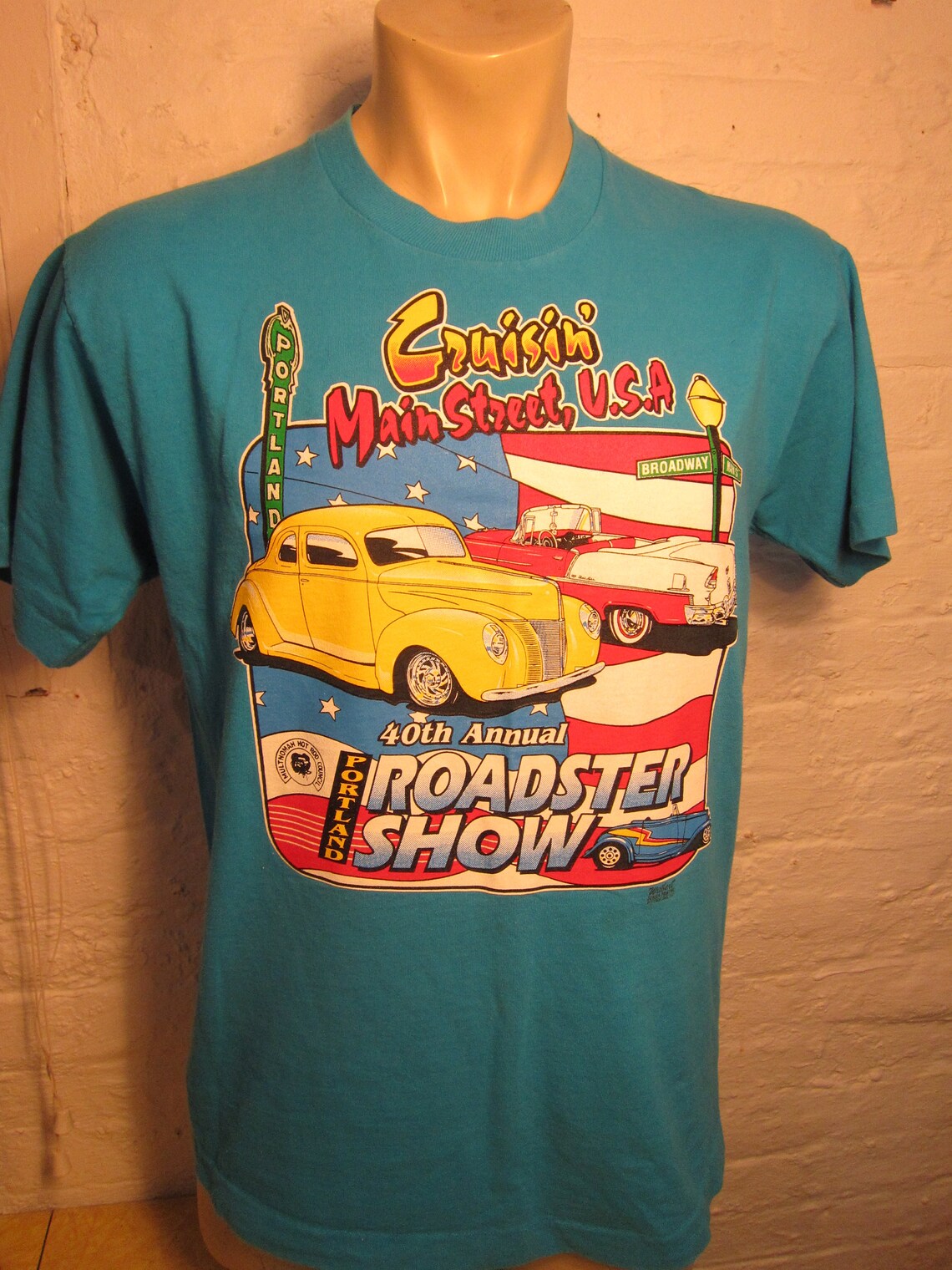 Size L 44 1995 Classic Car Show Shirt double Sided Etsy UK
