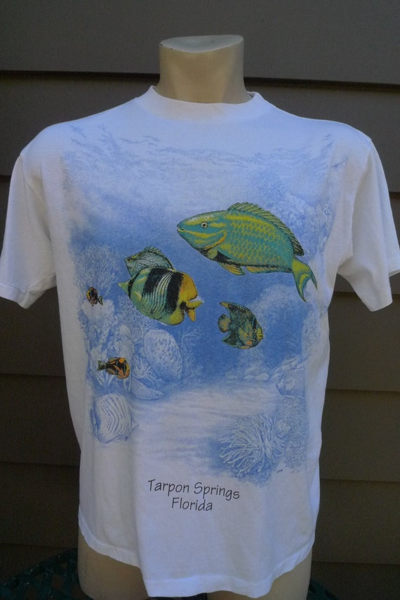 Size L (46) * 1980s Tarpon Springs Florida Fish Si