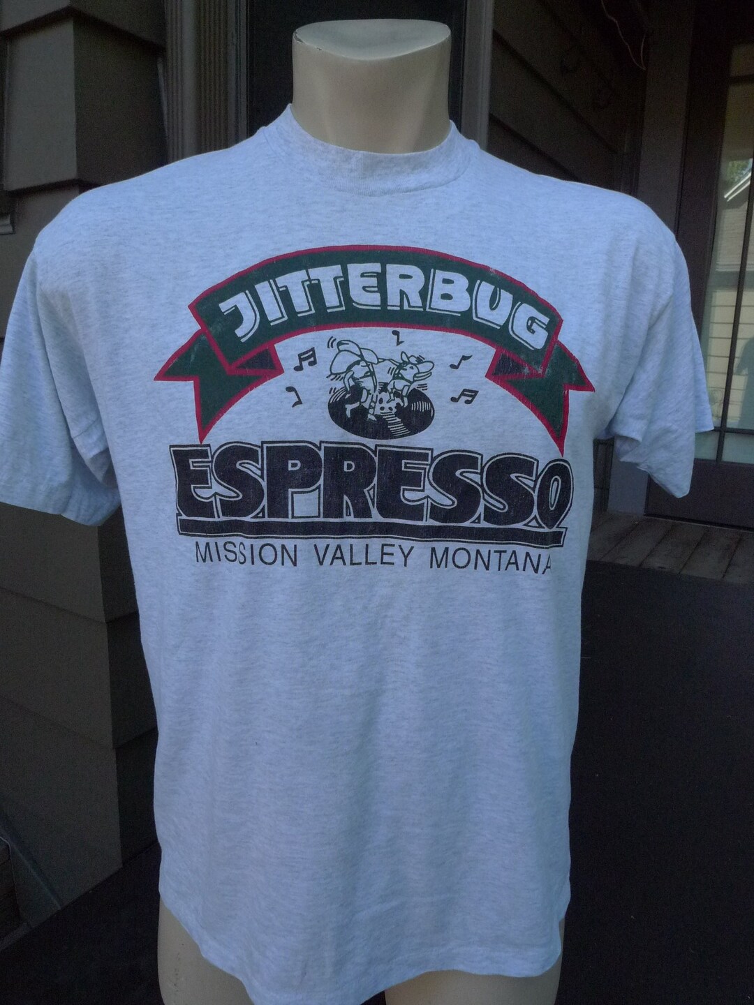 1980s Jitterbug Espresso mission Valley, MT Single Stitch Shirt Mens ML
