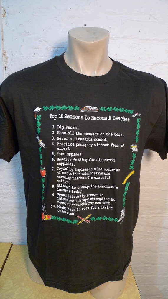 1980s 10 reasons to Become a Teacher Single Stitch