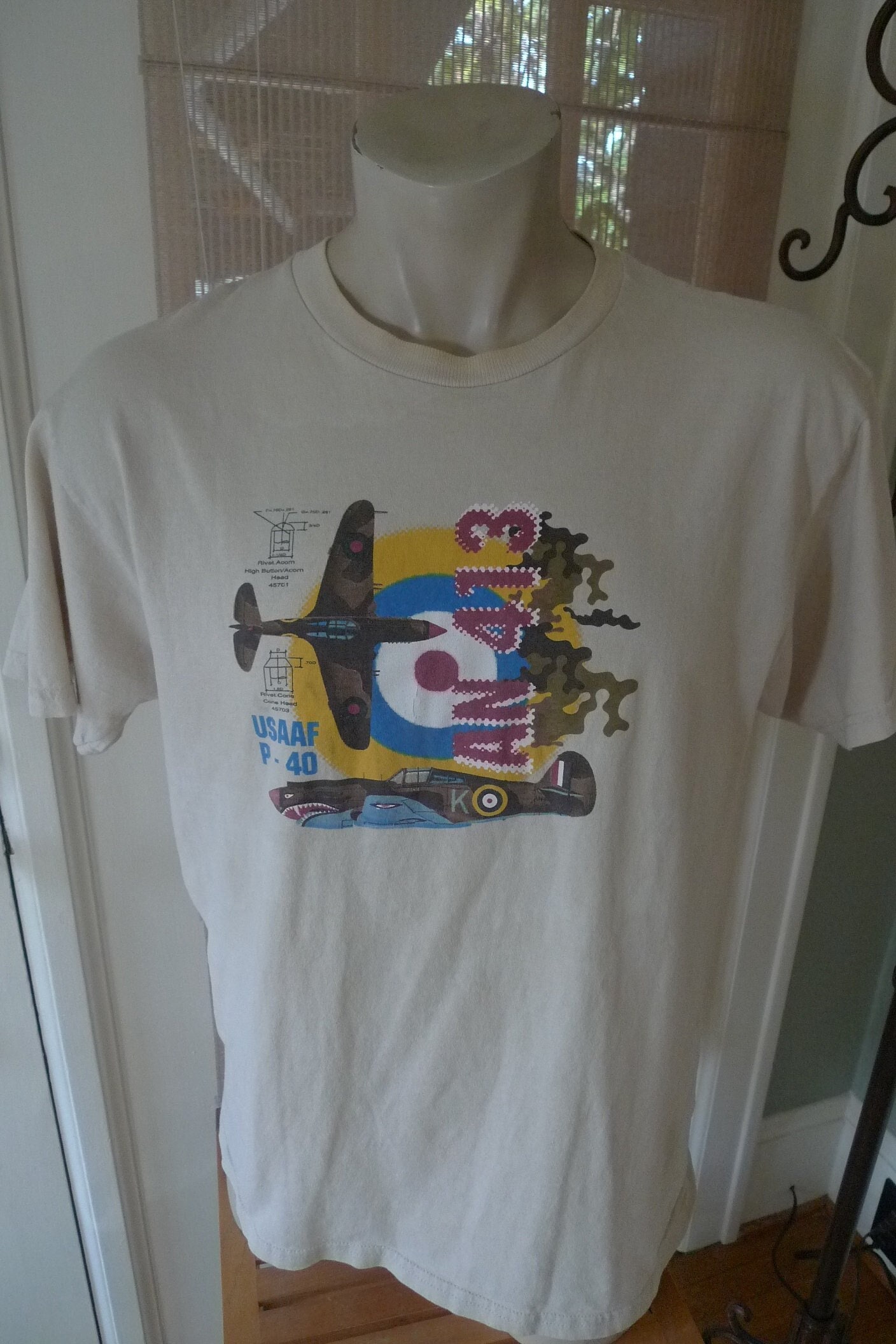 1990s U.S. Air Force P-40 Shirt * Mens L (44) - Etsy