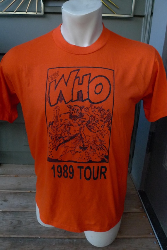 Size L (46) ** Dated 1989 The Who Shirt (Single Si