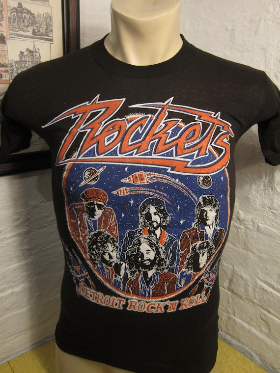 Size S (36) ** Rare 1980 Rockets Concert Shirt (D… - image 1
