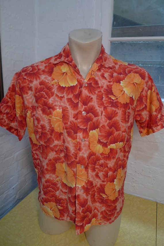 Size L (46) ** 1960s Cotton Hawaiian Shirt