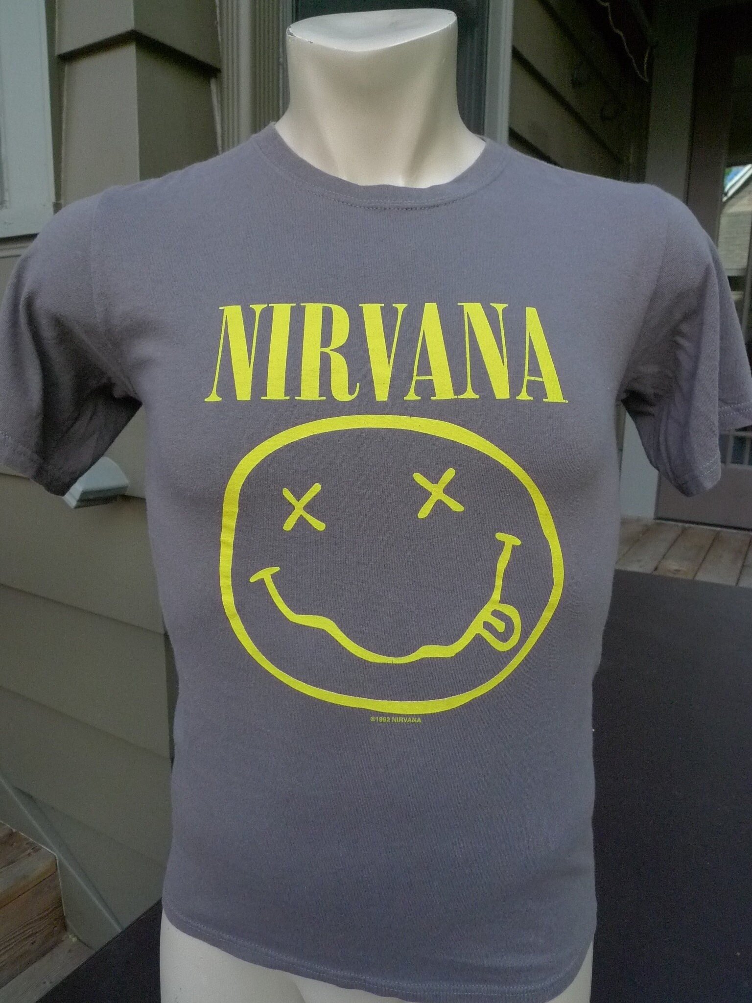 NIRVANA 1992 Tシャツ vintage 1992 Nirvana Smiley Tee size XL Anvil