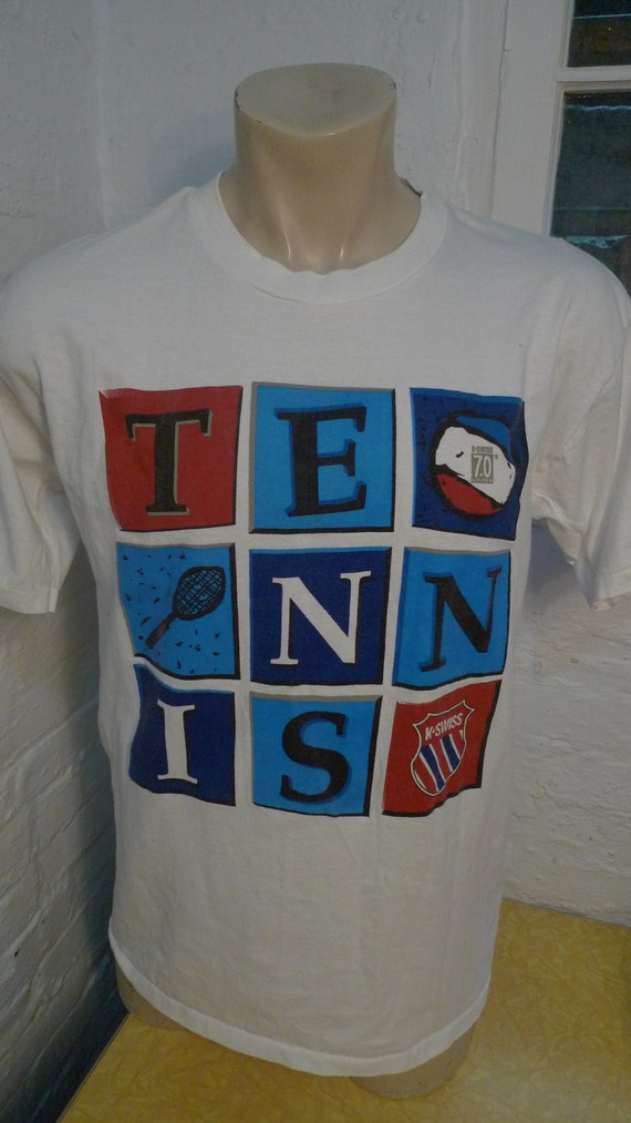 Size L (44) ** 1990s K-Swiss Tennis Shirt (Double 