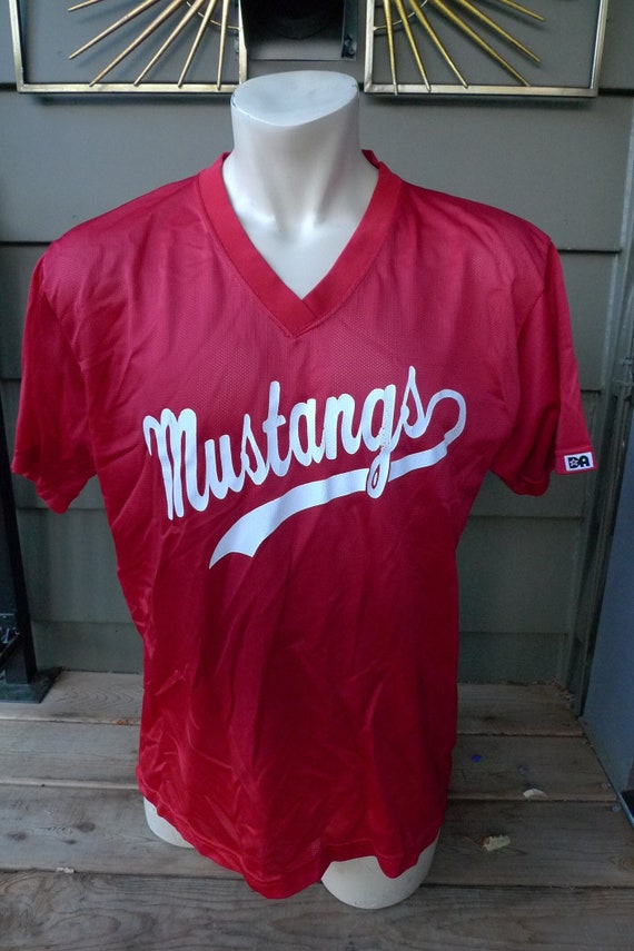 Size L (48) ** 1970s Mustangs Athletic Jersey (Dou
