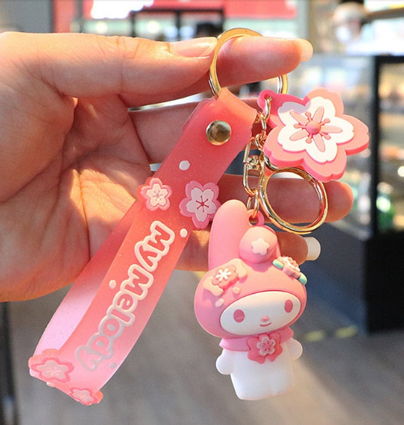 Kawaii Cute Keychain Holder Hello Kitty Keychain Korean Etsy