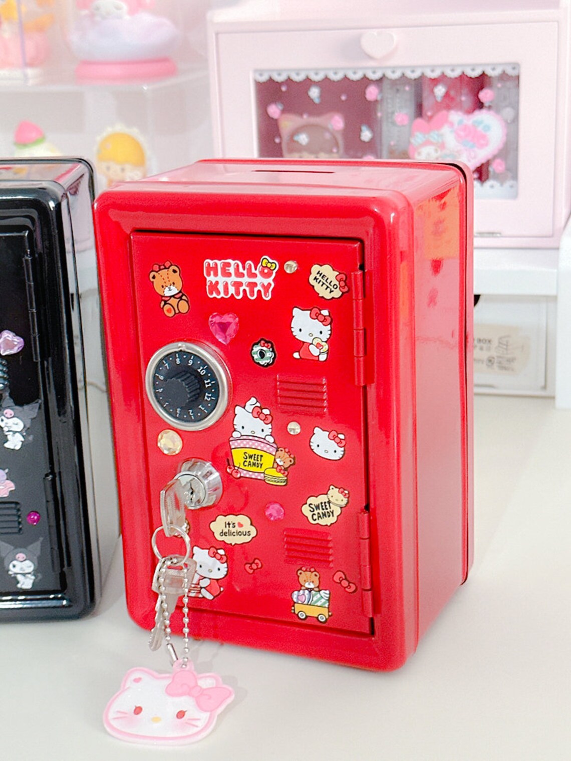 Cute Mini Locker Red Kawaii Mini Locker Kawaii Piggy Bank Etsy