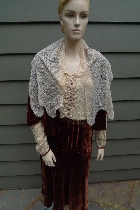 Edwardian Amazing Two Piece Velvet Edwardian Dres… - image 8