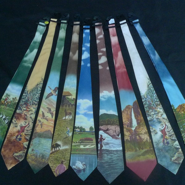 Rares cravates photoprint des années 1940 -- Vous choisissez -- Un prix bas pour expédier autant de cravates que vous le souhaitez