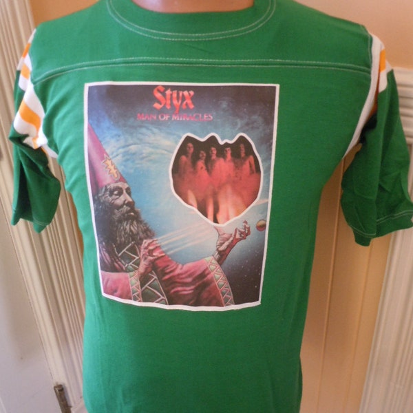 Size L (44) ** Old Stock Dated 1976 Styx Shirt (Deadstock Unworn Mint) (Single Sided)