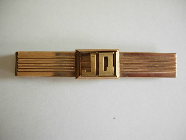 Gold Art Deco Tie Bars With Initials build Your Own Etsy