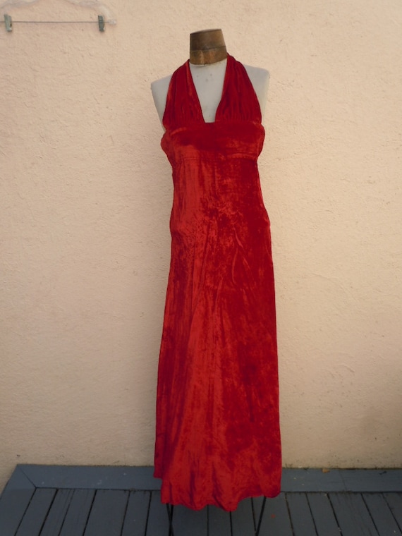 Bust: 32-34-36" ** Gorgeous Open Back Sexy Red Vel