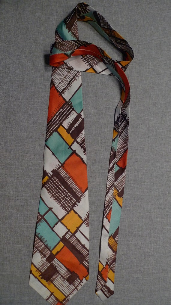 Colorful 1970s Acetate Tie
