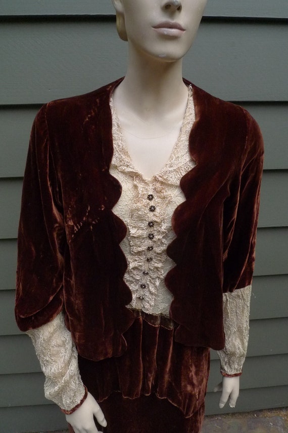 Edwardian Amazing Two Piece Velvet Edwardian Dres… - image 1