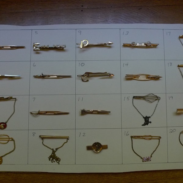 Barres de cravate des années 1940-1950 (un prix bas pour chaque - ne payez que l'expédition pour un) ** Lot 38