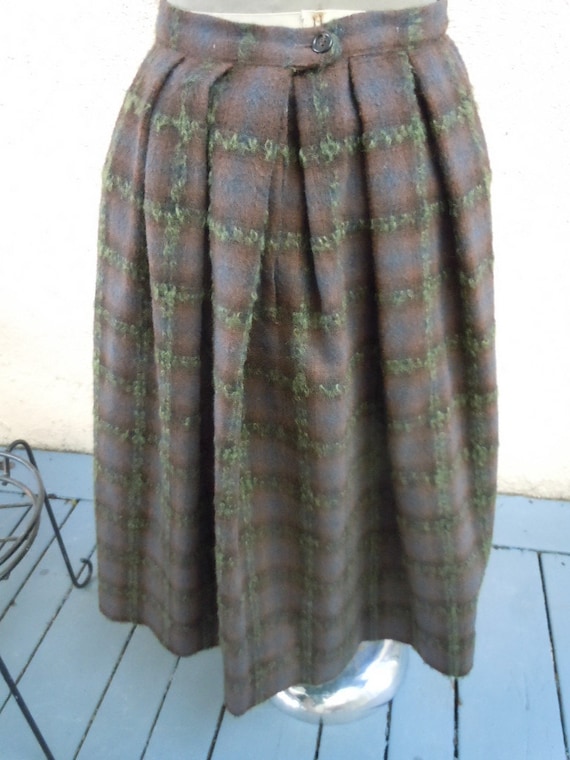 Waist:  26 - 27" ** Killer 1950s Heavy Brown Wool… - image 2