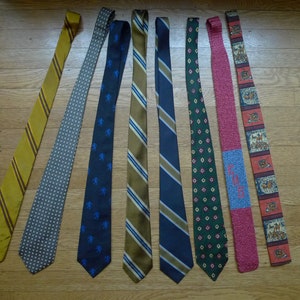 Rockabilly Late 1950s - Early 1960s Flat Bottom Condition Ties -- You Pick -- One Low Price to Ship As Many Ties As You Want