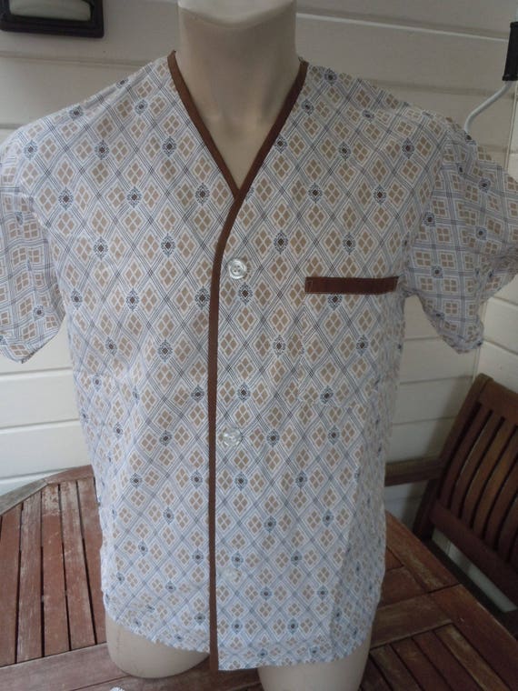 Size M (44) ** Cool 1960s Pajamas (Deadstock Unwo… - image 2