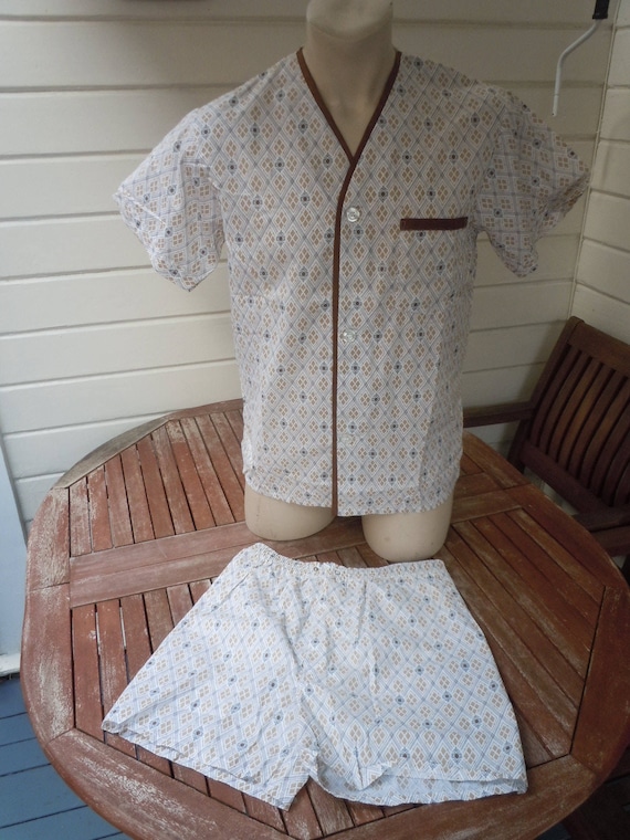 Size M (44) ** Cool 1960s Pajamas (Deadstock Unwo… - image 1