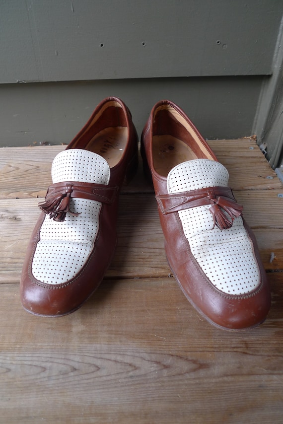 Size 9 * 1940s Incredible Two Tone Swing Shoes By 