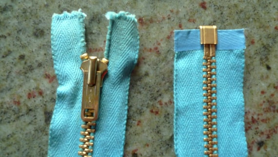 18 Inch Talon 1940s-50s Heavy Weight Metal Talon Separating Zipper Brass  and Turquoise perfect for Horsehide Jackets -  Canada