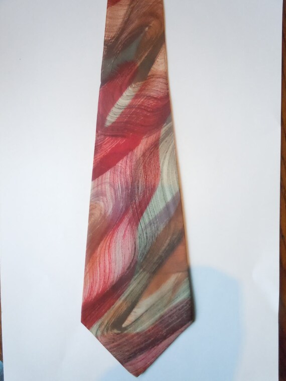 Gorgeous 1940s Abstract Hand Painted Swing Tie