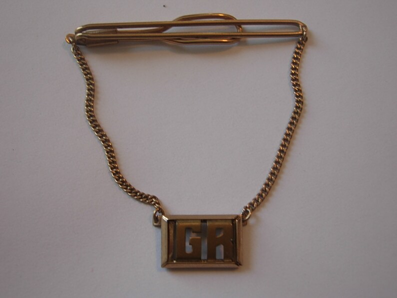 Gold Art Deco Tie Bars With Initials build Your Own Etsy