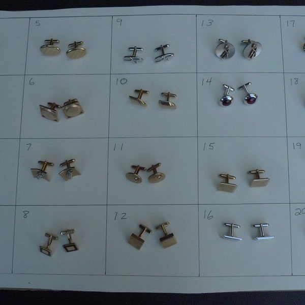 Swank Vintage 1950-60s Cuff Links (One Low Price for Each - Pay Shipping Only For One) ** Lot 10