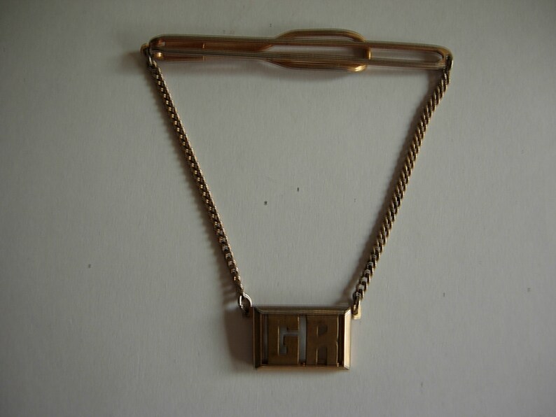 Gold Art Deco Tie Bars With Initials build Your Own Etsy
