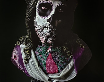 Muertify art print jesus buste "the pink peacock"
