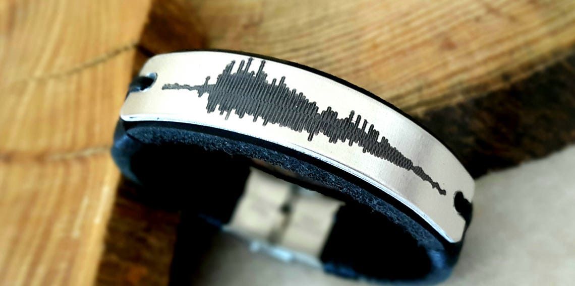 FAST SHIPPING Laser Engraving /sound Waves Customized Bracelet Etsy